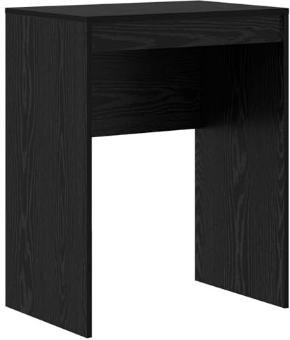 vidaXL Moderner Schreibtisch mit Schublade | Schwarzes Eichenholz | Kompakte Größe 60 x 40 x 76 cm | Ideal für Heim & Büro | Stylischer Computerarbeitsplatz | Minimalistisch