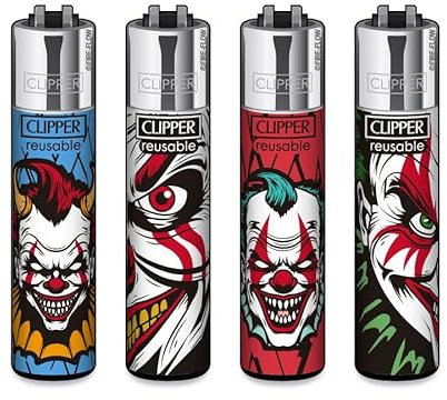 Clipper Feuerzeuge Lovely Clowns (4er Set), Neue Motive 2025