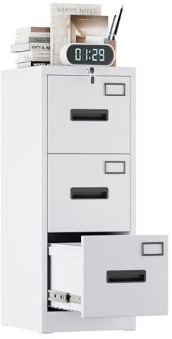 A4 Armario Archivador Metálico, 3 Cajonera Oficina Archivadores verticales