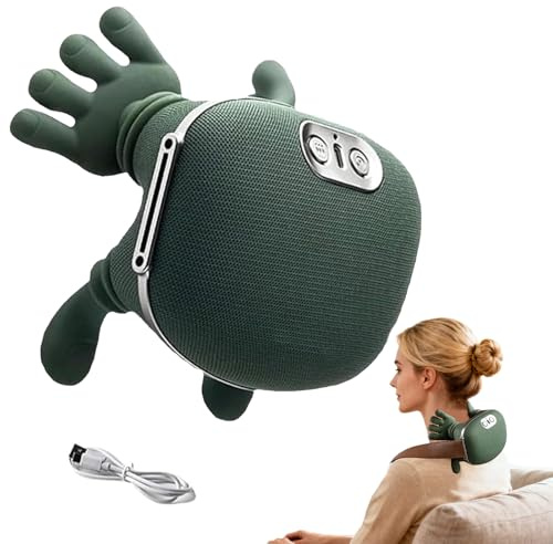 4D Elektrisches Shiatsu Massagegerät, Bionische Hand Nackenmassagegerät | Elektrisches Shiatsu Massagegerät, 3 Geschwindigkeitsstufen, 2 Wärmestufen (40 °C/45 °C), USB, FüR Zuhause/Lindern MüDigkeit