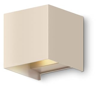 Calex Bari Wandleuchte, verstellbarer Lichtstrahl, spritzwasserdicht, Beige | Stimmungsvolle Lichteffekte mit verstellbarem Up- & Down-Lichtstrahl - für Innen- und Außenbereiche geeignet