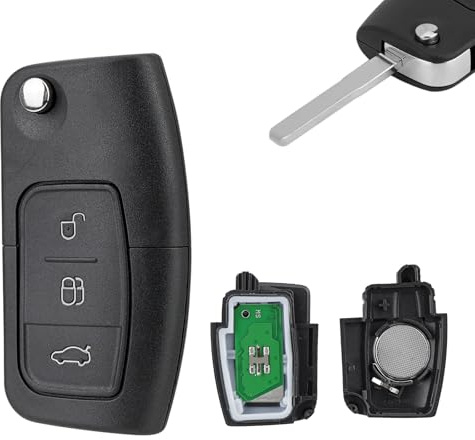 433MHz 3 Button Flip Remote Key Fob 4D63 for Ford Fiesta Focus Mondeo | with 433MHz 4D63 chip HU101 blade, for ford fiesta key fob with Ford Fiesta Focus Mondeo C-Max S-Max Galaxy keu fob