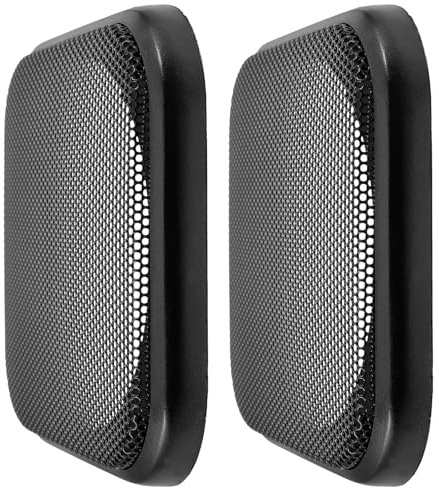 MAGICLULU Speaker and 2pcs Square Speakers Covers for Grill 4-inch Car Subwoofer Black Iron and Plastic Mesh with User-friendly Installation