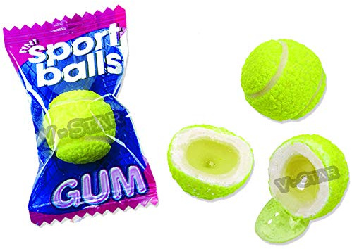 FINI Tennis Balls Liquid Filled Bubblegum Retro Sweets & Candy (50)