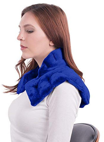 Mars Wellness Heated Microwave Heating Pad for Neck and Shoulders - Herbal Hot/Cold Deep Penetrating Aromatherapy Heated Neck Wrap Microwavable Shoulder Wrap (Slate Blue)