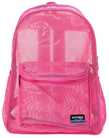 Strapazierfähiger Rucksack mit Netzstoff und gepolsterten Trägern, Pink