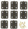 Healifty 20pcs Dollhouse Mini Hinges Hardware Miniature 1:12 for Dollhouse Miniature Furniture Cabinet Closet with 80 Screws Bronze