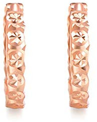 Epinki Orecchini Oro Rosa 18K Donna Fiore Orecchini Cerchio Gioielli Regalo
