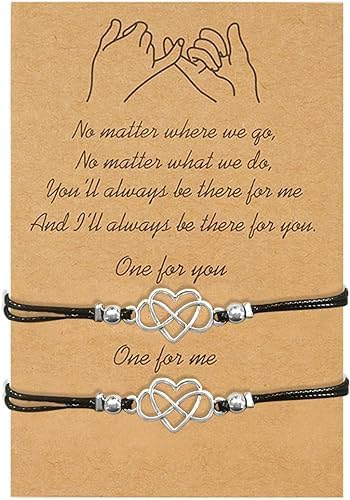 BOCHOI Liebe Herz Unendlichkeit Freundschaft Armband Pinky Versprechen Passende Armbänder Damen Langstrecken Bettelarmband Abschlussfeier Geschenk für Beste Freunde Paar Familie Frauen Männer Mädchen