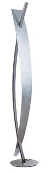 Lucande LED Stehlampe silber mit Touchdimmer, 24W LED, geschwungene Stehleuchte 140 cm, Standleuchte Wohnzimmer, Esszimmer