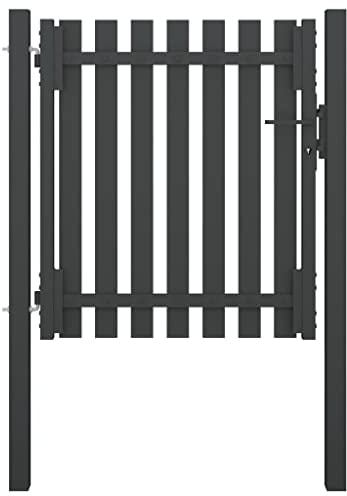 vidaXL Gartentor Gartentür Zauntor Hoftor Gartenpforte Hoftür Zauntür Pforte Gartenzaun Tor Tür Einfahrtstor Stahl 1x1,25m Anthrazit
