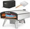 Mimiuo Outdoor Gas Fired Pizza Oven with Automatic Rotation System & UK Gas Regulator, Portable Stainless Steel Tisserie G-Oven Series, includes 13 Pizza Stone & Foldable Pizza Peel & Pizza Cover