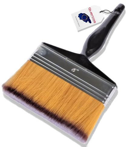 Quercos Pinceau de Surface 150mm. Pinceau Plat Evo-Fibre, Pinceau en Soie pour vitrifier ou vernir, Pinceau lasure. Pinceau Large Peinture. Brosse Rectangulaire.
