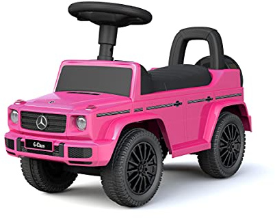 Best Ride On Cars Kids Outdoor Stroller Mercedes G-Wagon Push Car with Working Lights, Horn, and Music for Ages 1 to 3 years, Pink