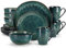 vancasso Starry Green Dinner Set, Reactive Glaze Dinnerware Tableware, 32-Piece Dinner Service with 11in Dinner Plate, 8in Dessert Plate, 7in Bowl and 330ml Mug, Service for 8