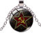 Pentagramm Party Emblem UdSSR Sowjetische Halskette Sichelhammer Zeichen CCCP Russland Kommunismus Anhänger Glas Retro Schmuckkollektion, Gelbgold