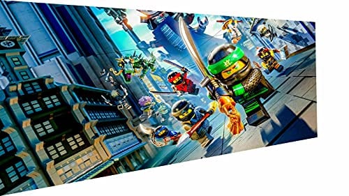 Magic Canvas Art - Bilder The LEGO Ninjago Movie Video Game Leinwandbild 1- teilig Hochwertiger Kunstdruck modern Wandbilder Wanddekoration Design Wand Bild, Größe: 120 x 80 cm
