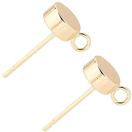 BENECREAT 20PCS Vergoldete Ohrstecker Dot Disc Ohrringe Mit Schleife Und Behälter Für Jubiläen Geschenke Und Gefälligkeiten