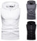 APAELEA Uomo Senza Maniche Felpa Sportivi Maglia Fodera in Pile Cappuccio Colore Solido Gym Tank Top con Tasche,Bianco,S