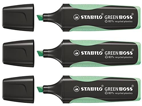 STABILO GREEN BOSS Textmarker Pastell, Minzgrün, 3 Stück