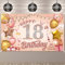 Pinenuts Happy 18th Birthday Banner Rose Gold Birthday Party Decorations Backdrop, Birthday Sign Poster Birthday Photo Background Fabric Banner for Girls Women, 110 x 180 cm(18th)
