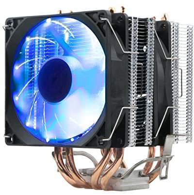Rowiz Dual Tower 3 Pin CPU Cooler with 4 Heatpipes 3 90mm Cooling Fans with LED Light Low Noise Heatsink for Intel/AMD