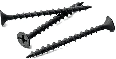 4.8mm x 150mm Black Phosphate Phillips Countersunk Drywall Screws Plasterboard Wood Screw Bugle Head (Pack of 50) A11CD