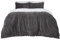 Brentfords Reversible Teddy Fleece Duvet Cover with Pillow Case Supersoft Fluffy Thermal Warm Soft Bear Bedding Set, Charcoal White - King