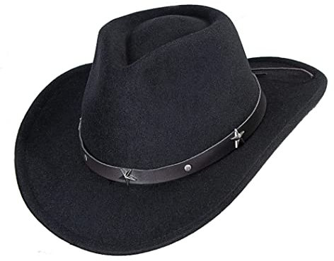 KorhLeoh Cowboyhut für Jungen und Mädchen, Western-Fedora-Hut aus Filz für Kinder von 4–10 Jahren