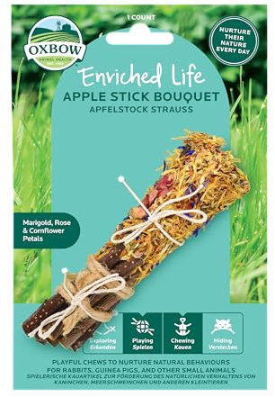 Oxbow Enriched Life Apfelstick-Bouquet - Spielzeug für Kaninchen, Meerschweinchen, Hamster, Ratten