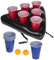 MIJOMA Trinkspiel menschliches Bierpong Beer Pong Spiel mit aufblasbarer Hut, 12 Kunststoffbechern & 2 Bällen, Partyspiel Aperitif, Spiel, Gartenparty, Hausparty