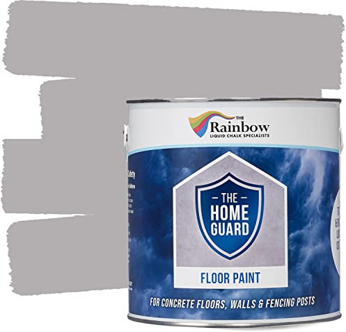 RAINBOW CHALK MARKERS LTD HOME GUARD FLOOR PAINT Hard Wearing Water-Based Paint that is ideal for Interior and Exterior Concrete, Patio Floors. Satin Finish (5 Litre, Light Grey)
