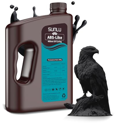 SUNLU 3KG ABS Like Resin 3D Drucker Resin Schwarz, Höhere Festigkeit und Zähigkeit ABS Wie Harz, Hohe Präzision & Geringe Schrumpfung 405 nm UV-härtendes Harz für Harz 3D Drucker, Schwarz 3000g