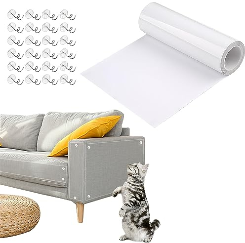 Katze Kratzschutz Sofa,20cm X 3m Selbstklebend Kratzschutzfolie,Kratzfolie Anti Kratz Tape,Selbstklebend Kratzschutzfolie,Furniture Protection Cats,Scratch Protection