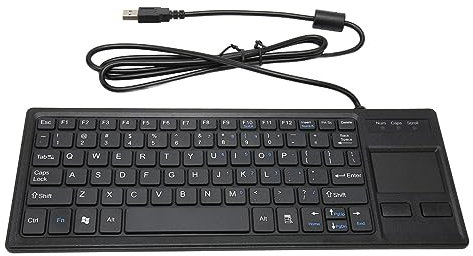 Tastiera Meccanica Industriale con Touchpad, Tastiera Ergonomica USB Multimediale Cablata, Mini Tastiera Industriale con Funzione HUB per Computer Portatile