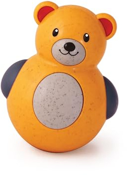 Tolo Bio Roly Poly Teddy Bear for Ages 6 Months and Up | Eco-Friendly Baby Wobbly Toy with Squeaker for Sensory Play | Durable, Sustainable, and Perfect for Early Development