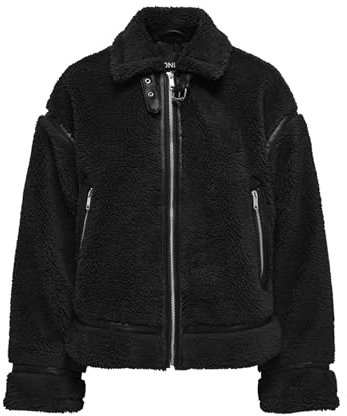 ONLY Damen Onlmichelle Teddy Jacket OTW Jacke, Schwarz, XL
