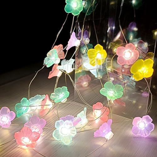 Lichterkette Kirschblüten Deko,40 Led Kirschblüten-Lichterkette 4 m,Led Lichterkette Kirschblüten Innen,Kirschblüten Lichterkette,Cherry Blossom Lichterkette Rosa,für Hochzeit,Party Deko.