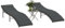 Willood Sonnenliegen 2 STK. mit Tisch Poly Rattan Grau Outdoor klappbar liegestuhl Camping