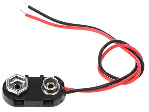 NOPOXA PP3 9 V Batterie-Clip-Anschluss I Typ verzinnte Drahtleitungen, 150 mm, Schwarz