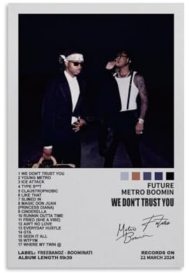 Future Poster, Rapper-Album, Leinwand, Wandkunst, dekoratives Wohndekor, Gemälde für Wohnzimmer, Schlafzimmer, 30 x 45 cm, ungerahmter Stil