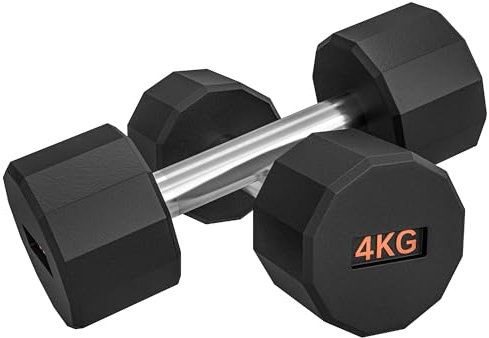 SPORTNOW Dumbbells Set, Hand Weights Pair with 12-Sided Shape and Non-Slip Grip for Men Women Home Gym Workout, 2 x 4kg