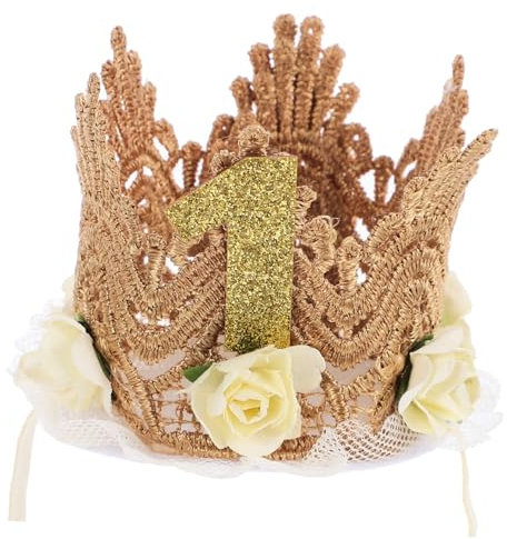 HONMEET Geburtstagskronenhut Für Babys Verstellbarer Hut Zum 1 Geburtstag Dekorative Kronenhüte Partyhüte