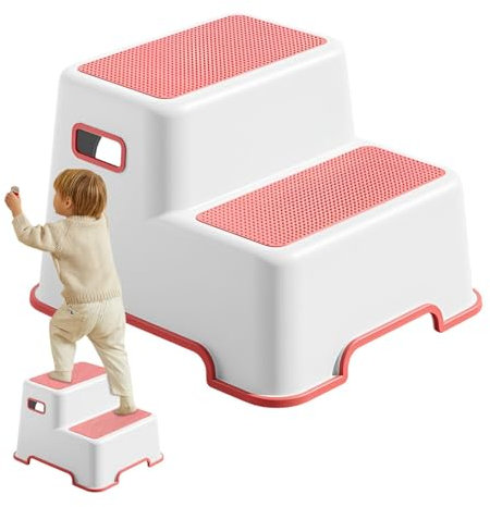 Sgabello per WC per bambini, sgabello per vasino,Sgabello con gradini piccoli per ragazzi e ragazze 2 gradini - Sgabello da cucina per bambini Sgabello con base antiscivolo per ragazzi e ragazze