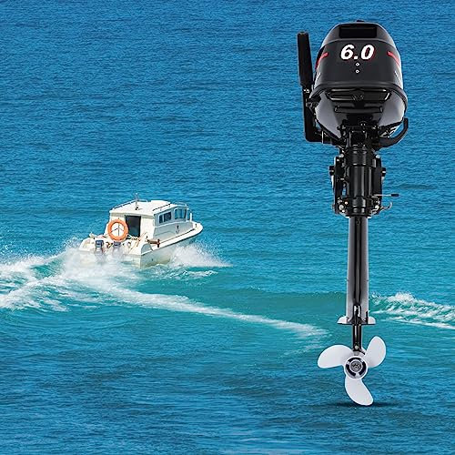 2/4-Takt Außenbordmotor 3.5/.36/6.PS Benzinmotor Außenbordermotoren für Schlauchboote, Fischerboote, Angelboot Wassergekühlt Luftgekühlt Kurzschaft Fischen am Strand (2-Takt/6PS/W)