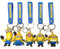Xingbiyou 5 Stück Anime Minions Schlüsselanhänger Set,Auto Schlüsselanhänger Tasche Anhänger