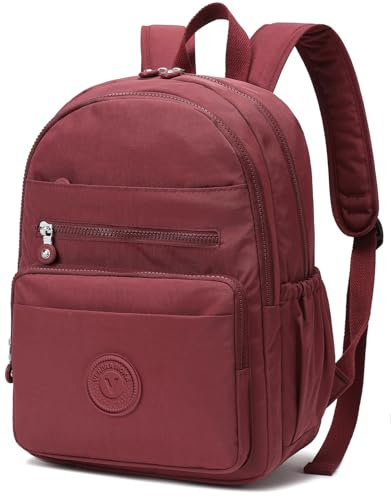 Sac à dos de randonnée imperméable pour ordinateur portable de 13 pour homme et femme, sac à dos de voyage, Rouge, 9.8 L x 6 W x 13.8 H