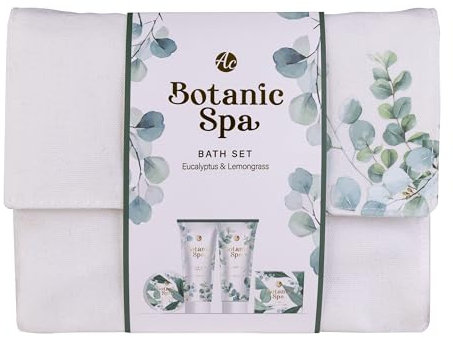 Accentra – Geschenkset Frauen BOTANIC SPA mit Tasche, Kosmetiktasche mit 4-Körperpflege-Produkten: Duschgel, Handcreme und Körperbutter, Duschset für Damen zum Valentinstag, Muttertag oder Weihnachten