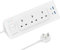 Extension Lead with 4 USB (2 USB C), ANVODE 3 Way Plug Extension Power Board with Switch, Multi Extension Socket Surge Protection with 2M Extender Cable for Home Office Dorm, White