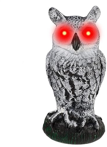 Gefälschte Eule, Eulenstatue |, Owl De -deko -gimmie Die blinkenden Augen, Die Vögel erschrecken, Falsche Eulen Mit Schrecklichen Geräuschen Und Bewegungsmeldern -Eulenschuhe, Pflanzen